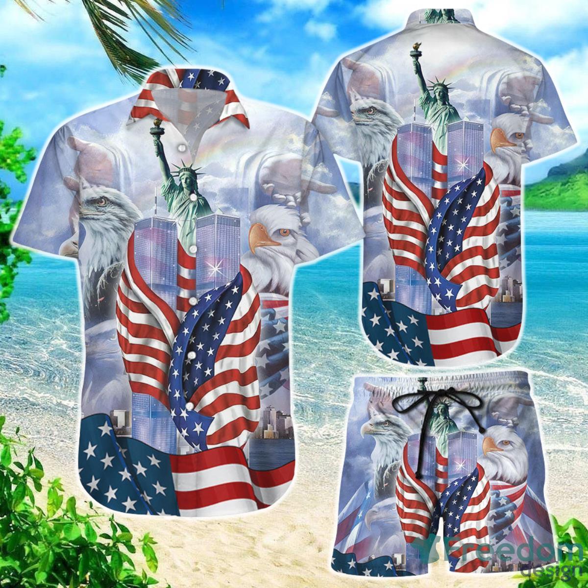 4th July Hawaiian Shirt United States Of America Independence Day Eagle Product Photo 1