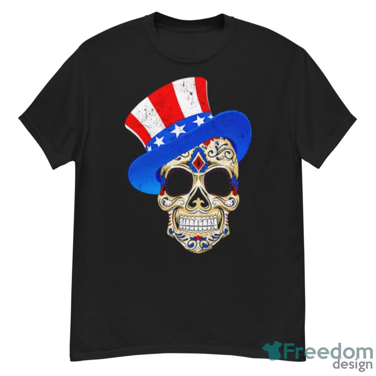 4th Of July American Sugar Skull T Shirt - G500 Men’s Classic T-Shirt