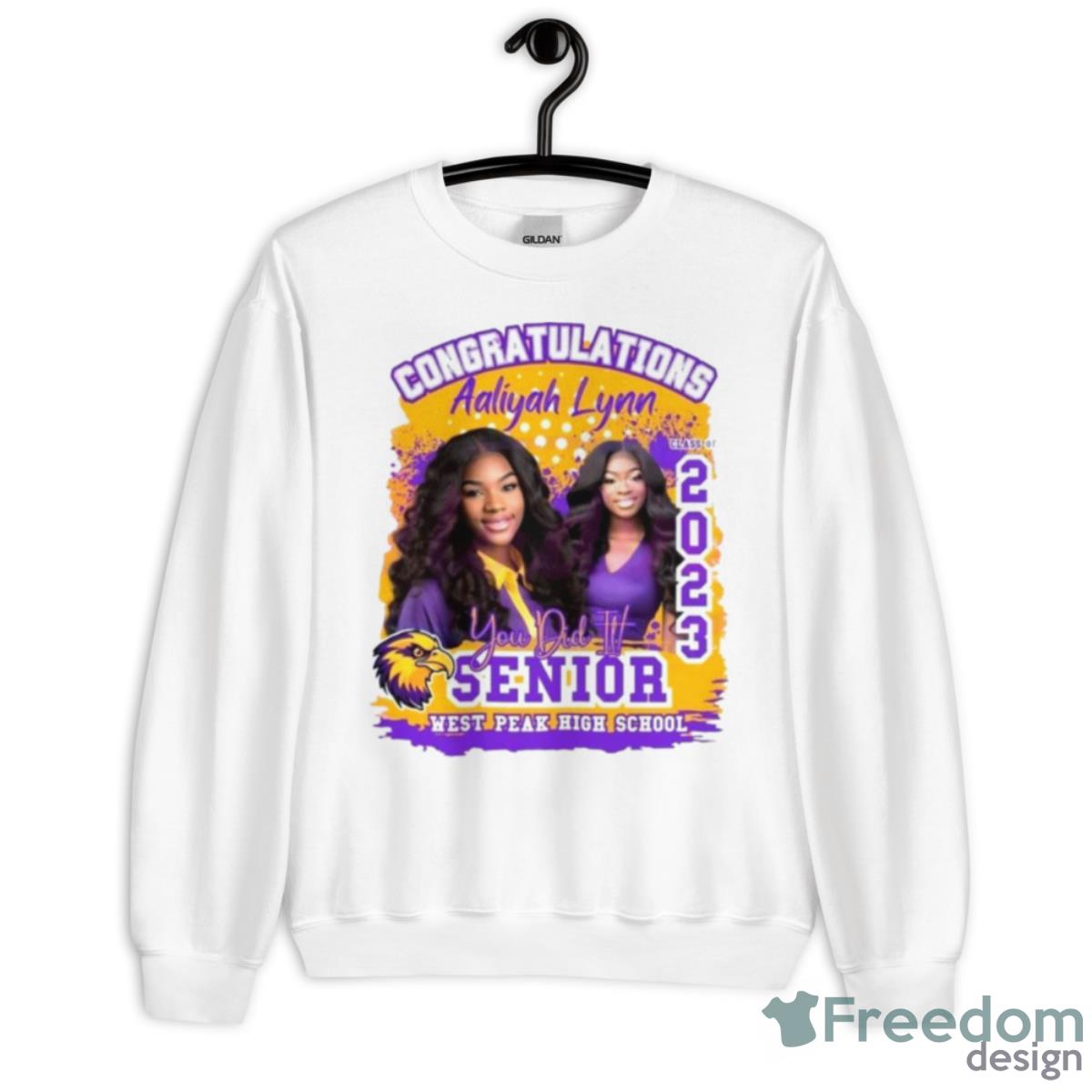 Aaliyah Lynn Graduation You Did It Senior West Peak High School Class Of 2023 Shirt - Unisex Heavy Blend Crewneck Sweatshirt