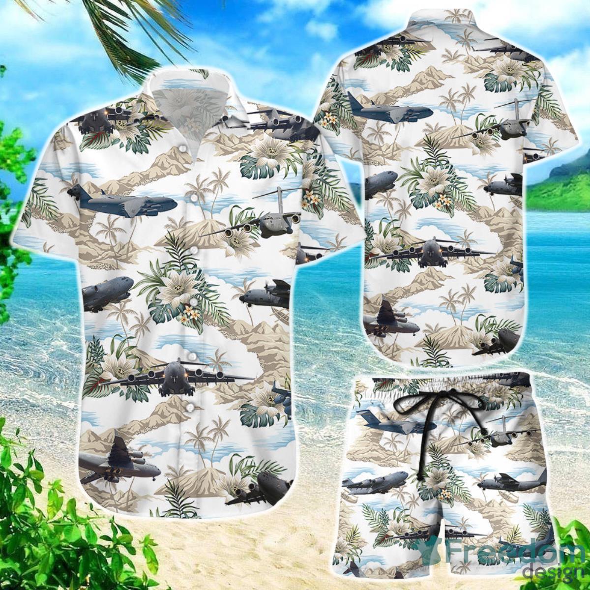 Airplan Hawaiian Shirt Flying Plane With Flower Button Down Shirt Summer Holiday Gift Product Photo 1