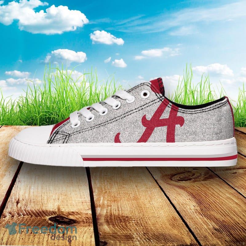 Alabama Crimson Tide NCAA Men And Women Glitter Low Top Canvas Shoes For Fans - Alabama Crimson Tide NCAA Womens Glitter Low Top Canvas Shoes_2