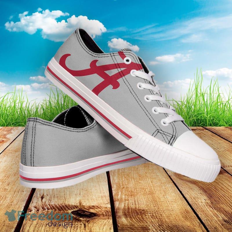 Alabama Crimson Tide NCAA Men And Women Low Top Big Logo Canvas Shoes For Fans - Alabama Crimson Tide NCAA Mens Low Top Big Logo Canvas Shoes_1