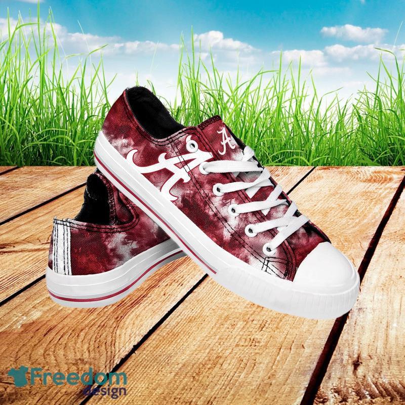 Alabama Crimson Tide NCAA Men And Women Low Top Tie-Dye Canvas Shoe For Fans - Alabama Crimson Tide NCAA Womens Low Top Tie-Dye Canvas Shoe_1