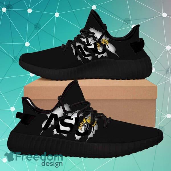 Alabama State Hornets NCAA Sport Teams Top Branding Trends Gift For Fans Black Shoes Yeezy Style 2 Sneakers - Alabama State Hornets NCAA Sport Teams Top Branding Trends Custom Perfect Gift For Fans Black Shoes Yeezy v2 Sneakers_1