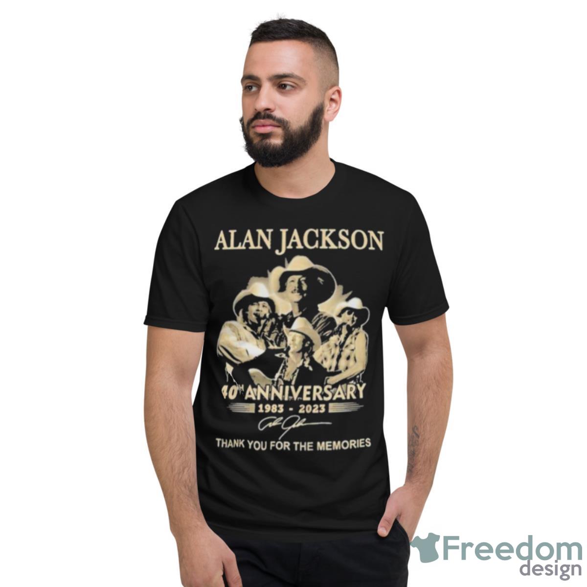 Alan Jackson 40th Anniversary 1983 2023 Signatur Thank You For The Memories Shirt - Short Sleeve T-Shirt