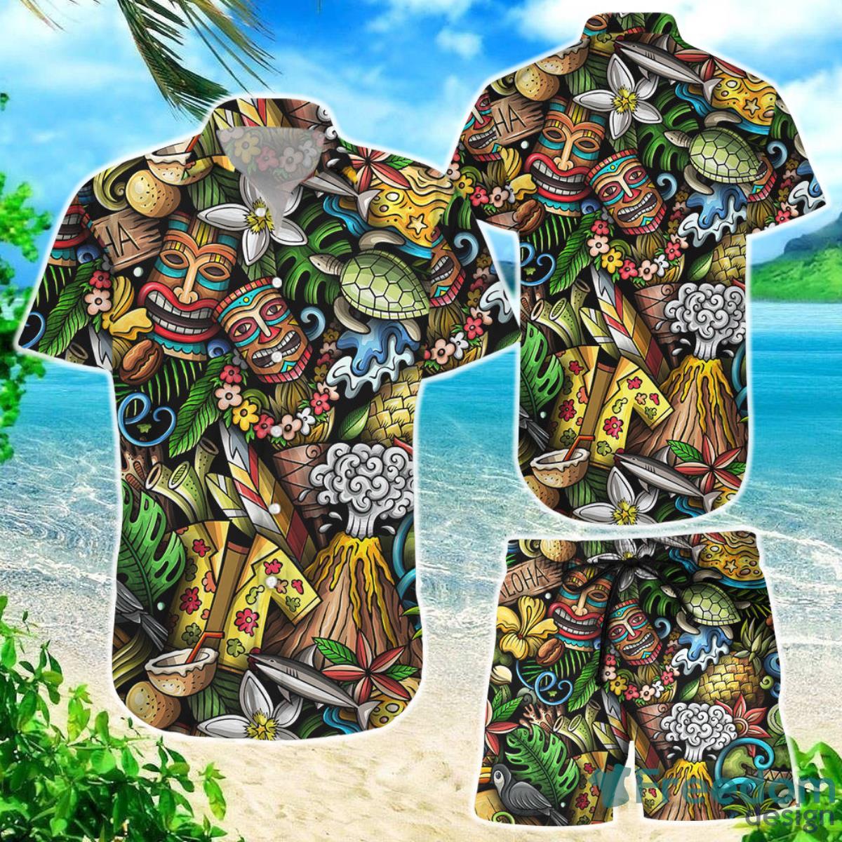 Aloha Hawaiian Shirt Hawaii Seamless Tiki Mask Tropical Best Beach Gift Ideas Product Photo 1