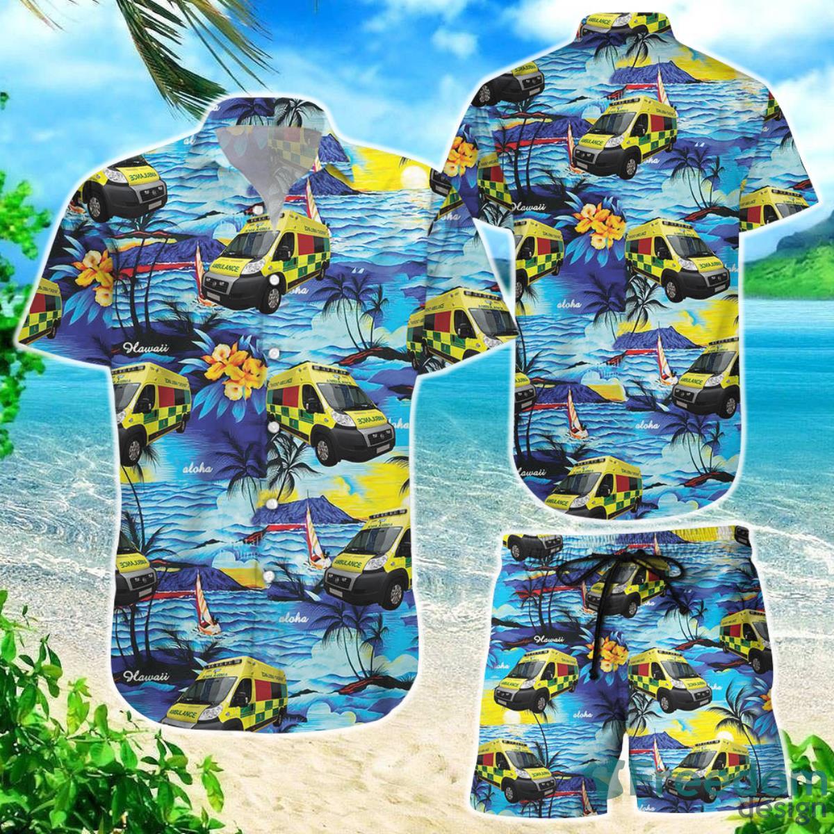 Ambulance Hawaiian Shirt Ambulance Beach Tropical Best Beach Gift Ideas Product Photo 1