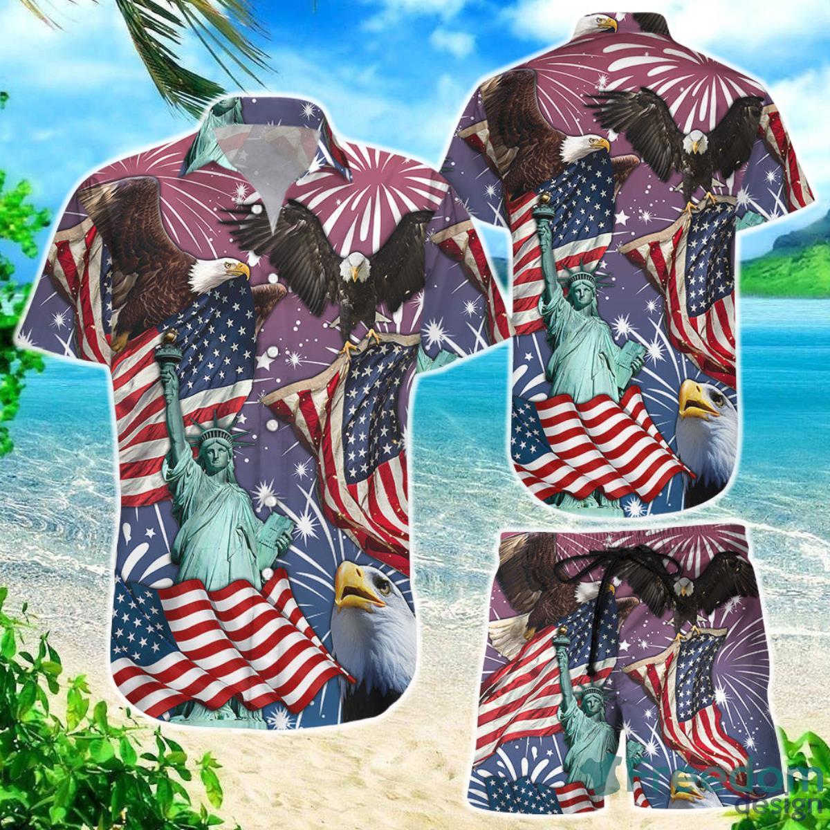 Ameican Eagle Hawaiiian Shirt Patriot Eagle USA Independent Day Patriotic Gifts For Veterans Product Photo 1