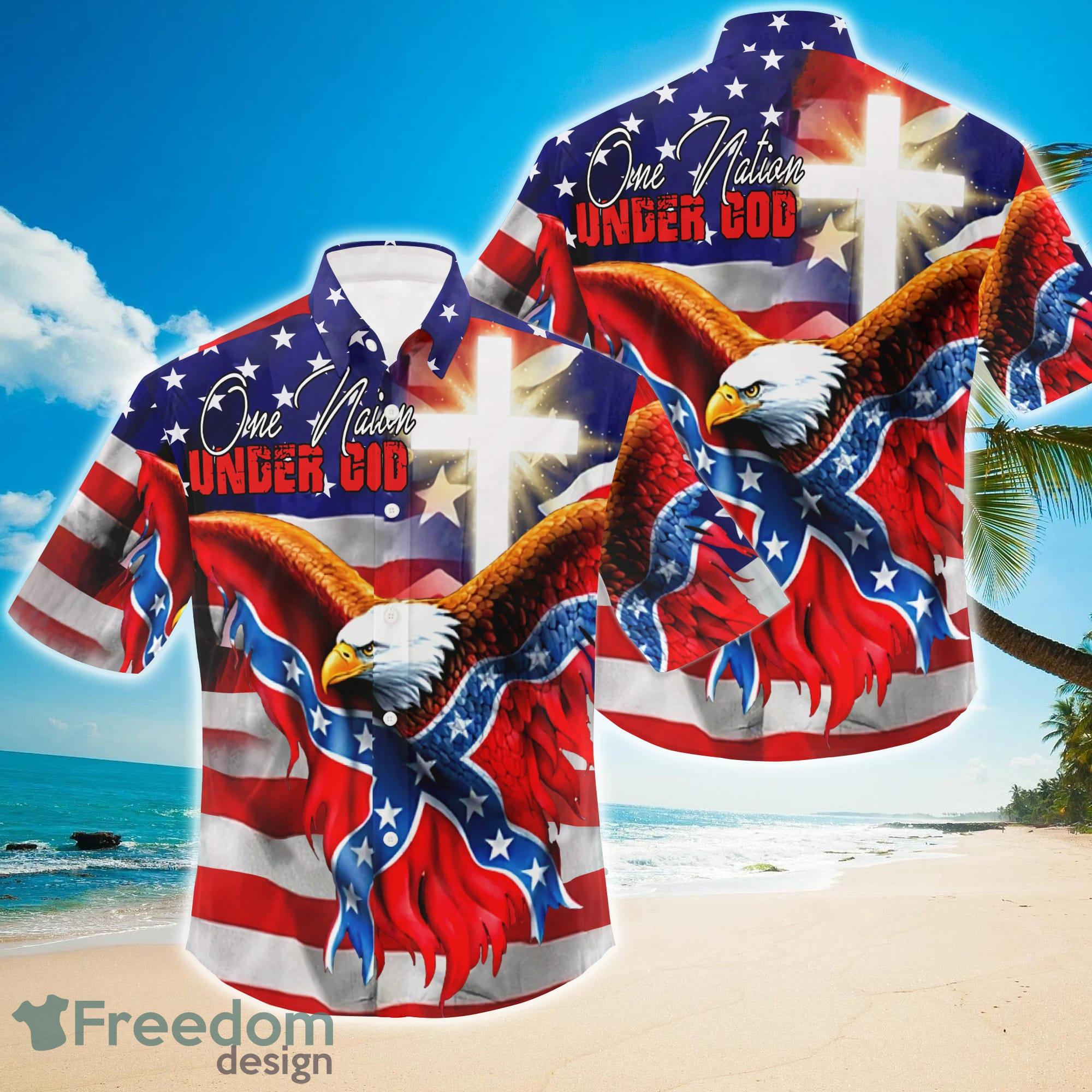 American Eagle US Flag Hawaiian Shirt Product Photo 1