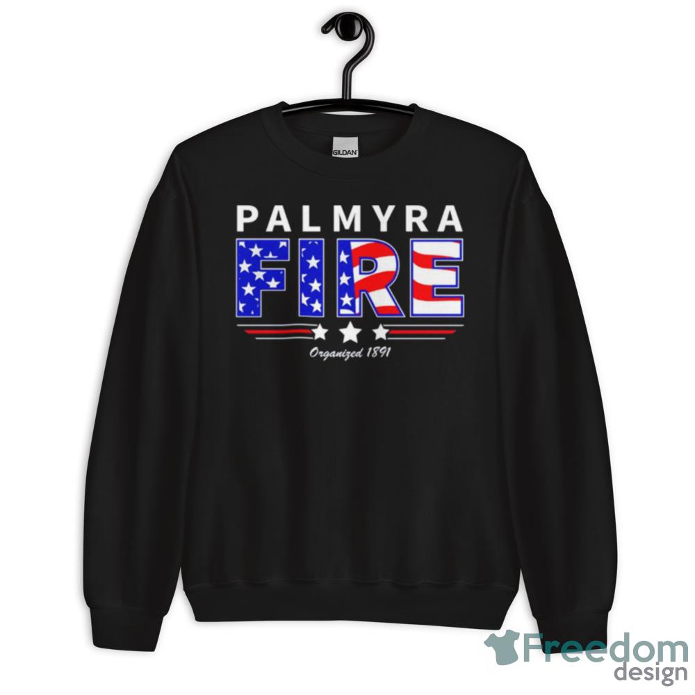 American Flag Palmyra Fire Organized 1891 Shirt - 18000 Unisex Heavy Blend Crewneck Sweatshirt