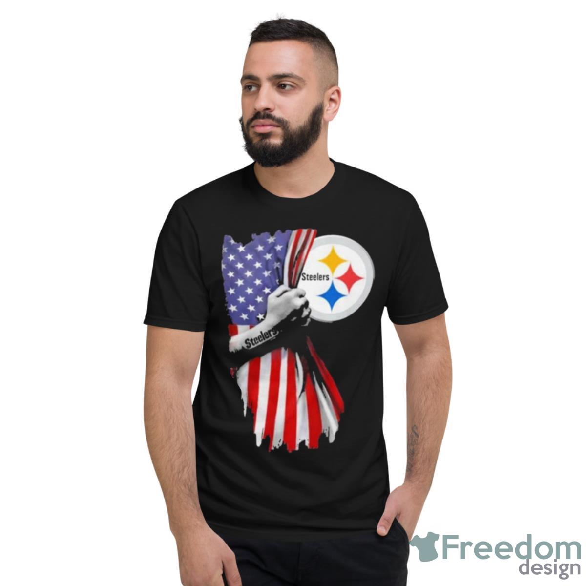 4th Of July Pittsburgh Steelers NFL Graphic American Flag Printed