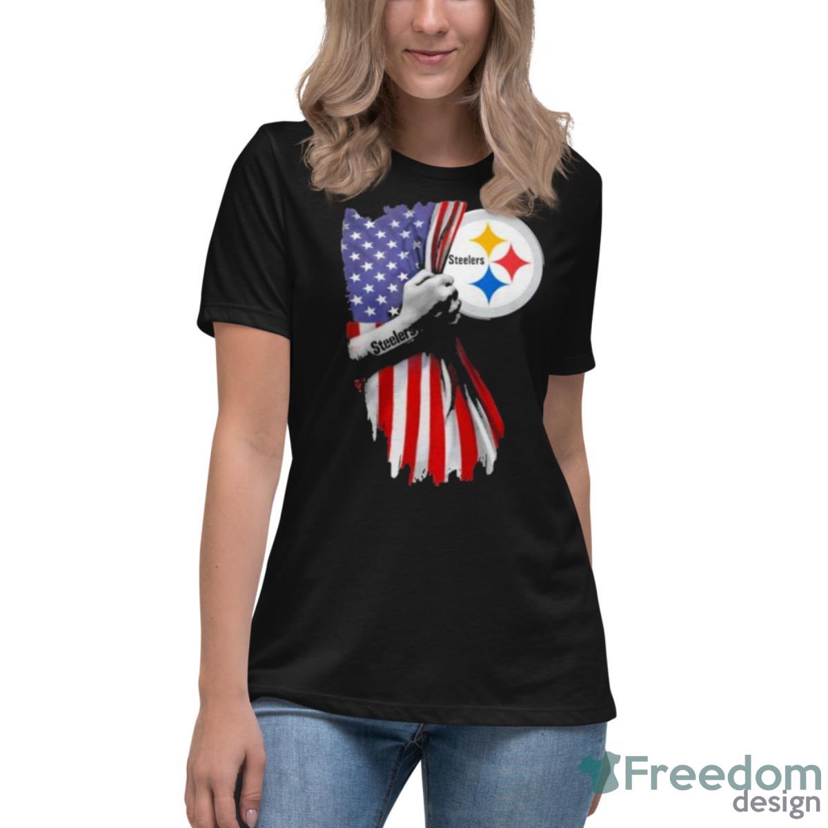 Pittsburgh Steelers American Flag Polo Shirt - T-shirts Low Price