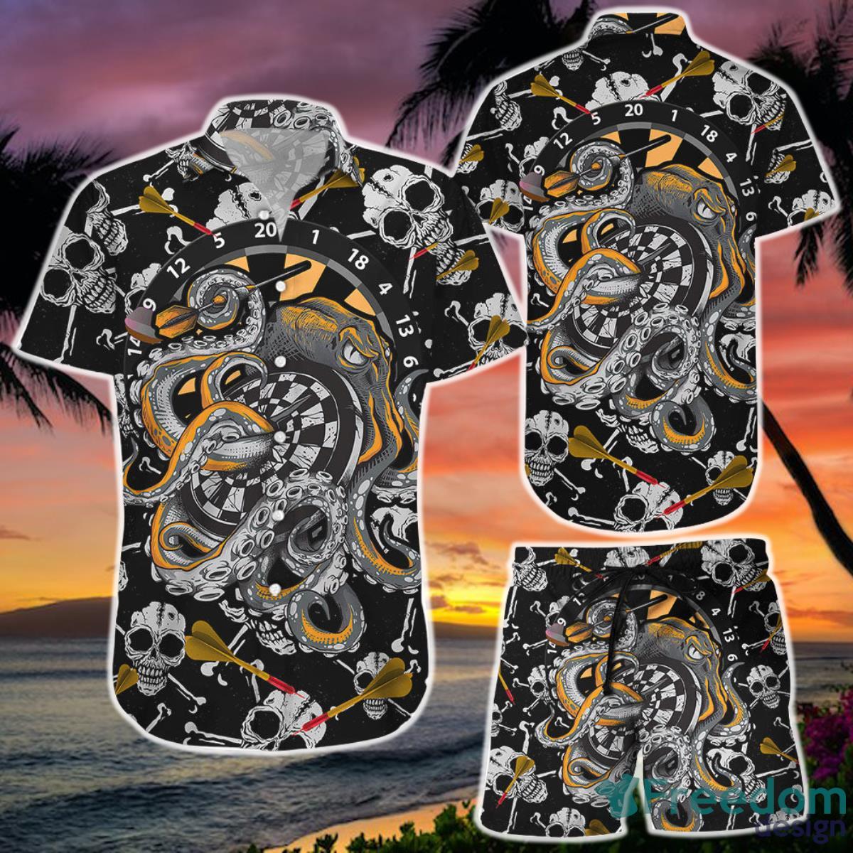 An Octopus Wrapped Around A Dart Hawaii Shirt  and Short Octopus Lover Gifts Product Photo 1