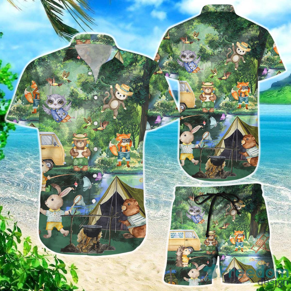 Animal Hawaiian Shirt Camping Forests Animals Summer Camping Gifts For Women Product Photo 1