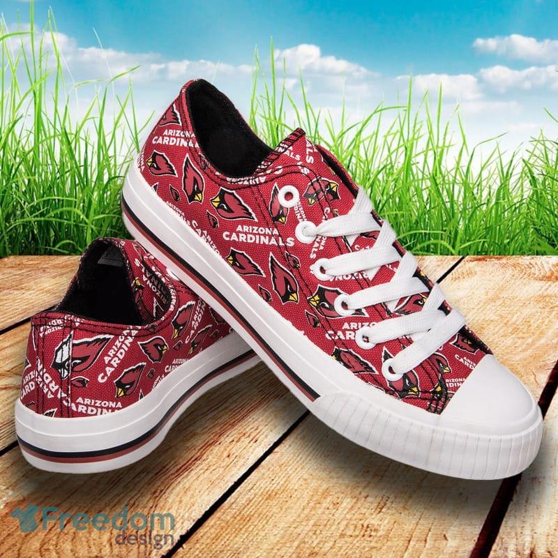 Arizona Cardinals NFL Men And Women Low Top Repeat Print Canvas Shoes For Fans - Arizona Cardinals NFL Womens Low Top Repeat Print Canvas Shoes_1