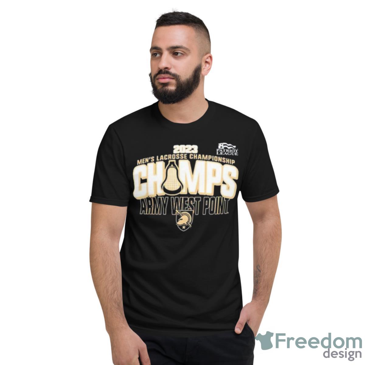 Army Black Knights 2023 Patriot League Lacrosse Tournament Champions Shirt - Short Sleeve T-Shirt