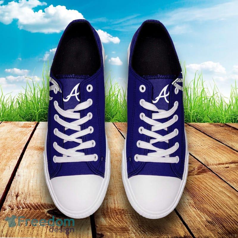 Atlanta Braves MLB Men And Women Low Top Big Logo Canvas Shoes For Fans - Atlanta Braves MLB Mens Low Top Big Logo Canvas Shoes_3 Atlanta Braves MLB Men And Women Low Top Big Logo Canvas Shoes For Fans - Atlanta Braves MLB Mens Low Top Big Logo Canvas Shoes_3