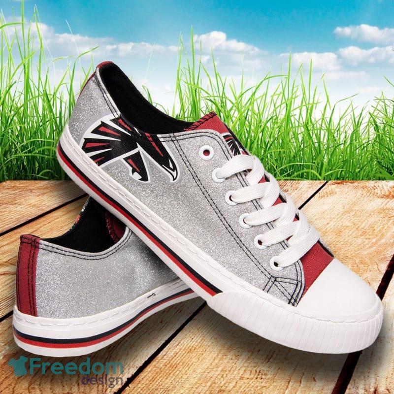 Atlanta Falcons NFL Men And Women Glitter Low Top Canvas Shoes For Fans - Atlanta Falcons NFL Womens Glitter Low Top Canvas Shoes_1