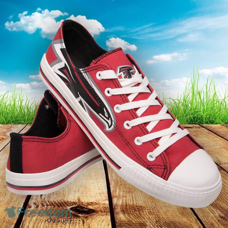 Atlanta Falcons NFL Men And Women Low Top Big Logo Canvas Shoes For Fans - Atlanta Falcons NFL Mens Low Top Big Logo Canvas Shoes_1