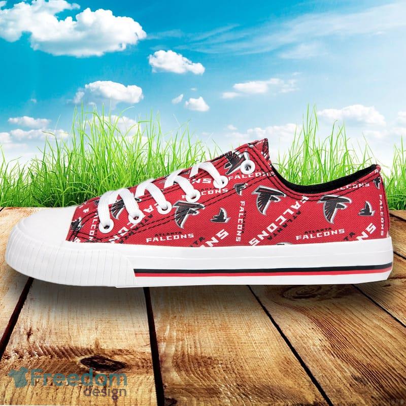 Atlanta Falcons NFL Men And Women Low Top Repeat Print Canvas Shoes For Fans - Atlanta Falcons NFL Womens Low Top Repeat Print Canvas Shoes_2