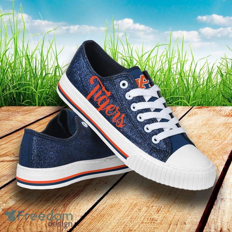 Auburn Tigers NCAA Men And Women Color Glitter Low Top Canvas Shoes For Fans - Auburn Tigers NCAA Womens Color Glitter Low Top Canvas Shoes_1