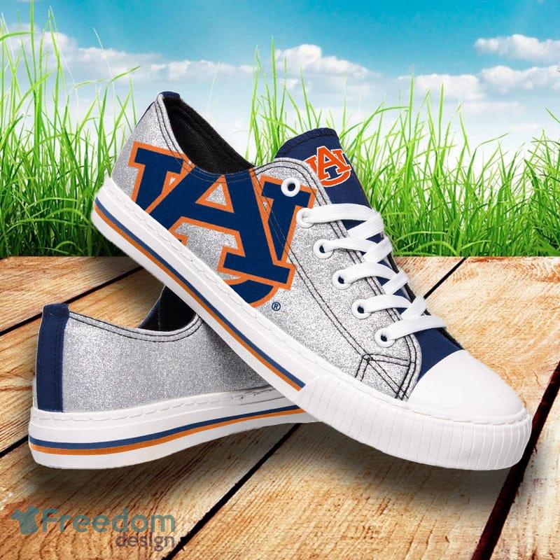 Auburn Tigers NCAA Men And Women Glitter Low Top Canvas Shoes For Fans - Auburn Tigers NCAA Womens Glitter Low Top Canvas Shoes_1