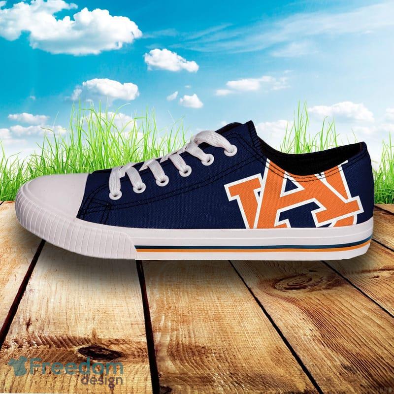 Auburn Tigers NCAA Men And Women Low Top Big Logo Canvas Shoes For Fans - Auburn Tigers NCAA Mens Low Top Big Logo Canvas Shoes_2