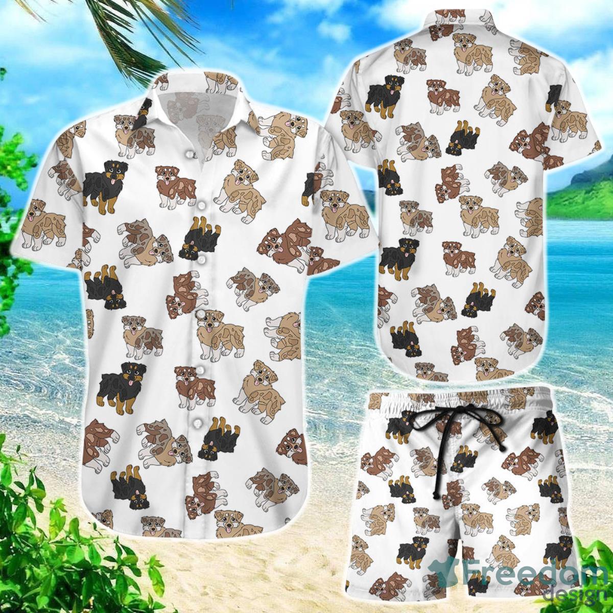 Australian Shepherd Hawaiian Shirt Full Of Cute Dogs Summer Holiday Gift Ideas Product Photo 1