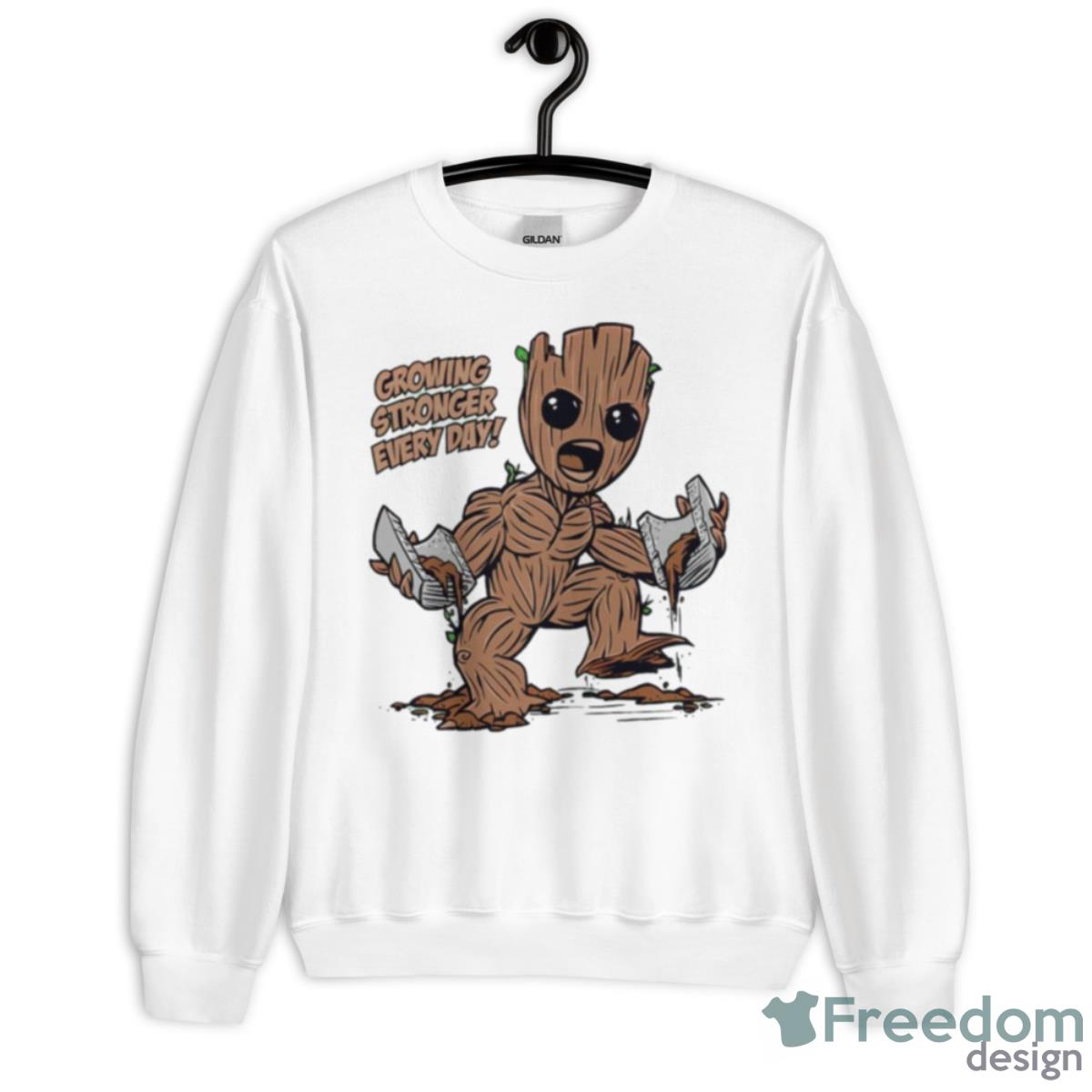 Baby Groot Growing Stronger Everyday Shirt - Unisex Heavy Blend Crewneck Sweatshirt