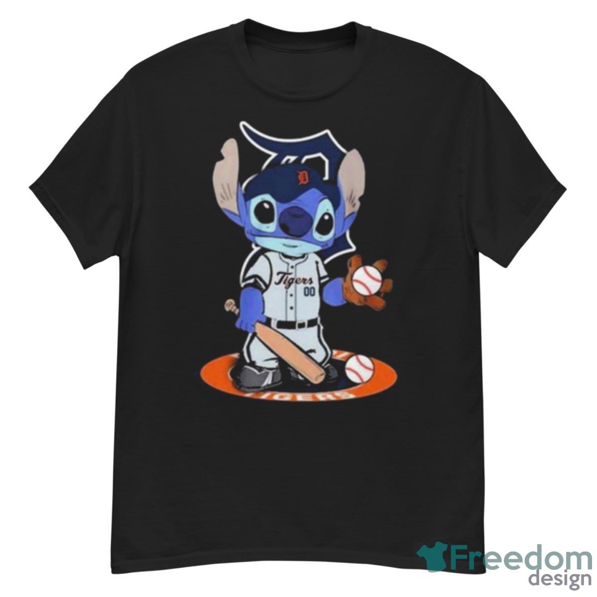 Baby Stitch Detroit Tigers Baseball Logo 2023 T Shirt - G500 Men’s Classic T-Shirt