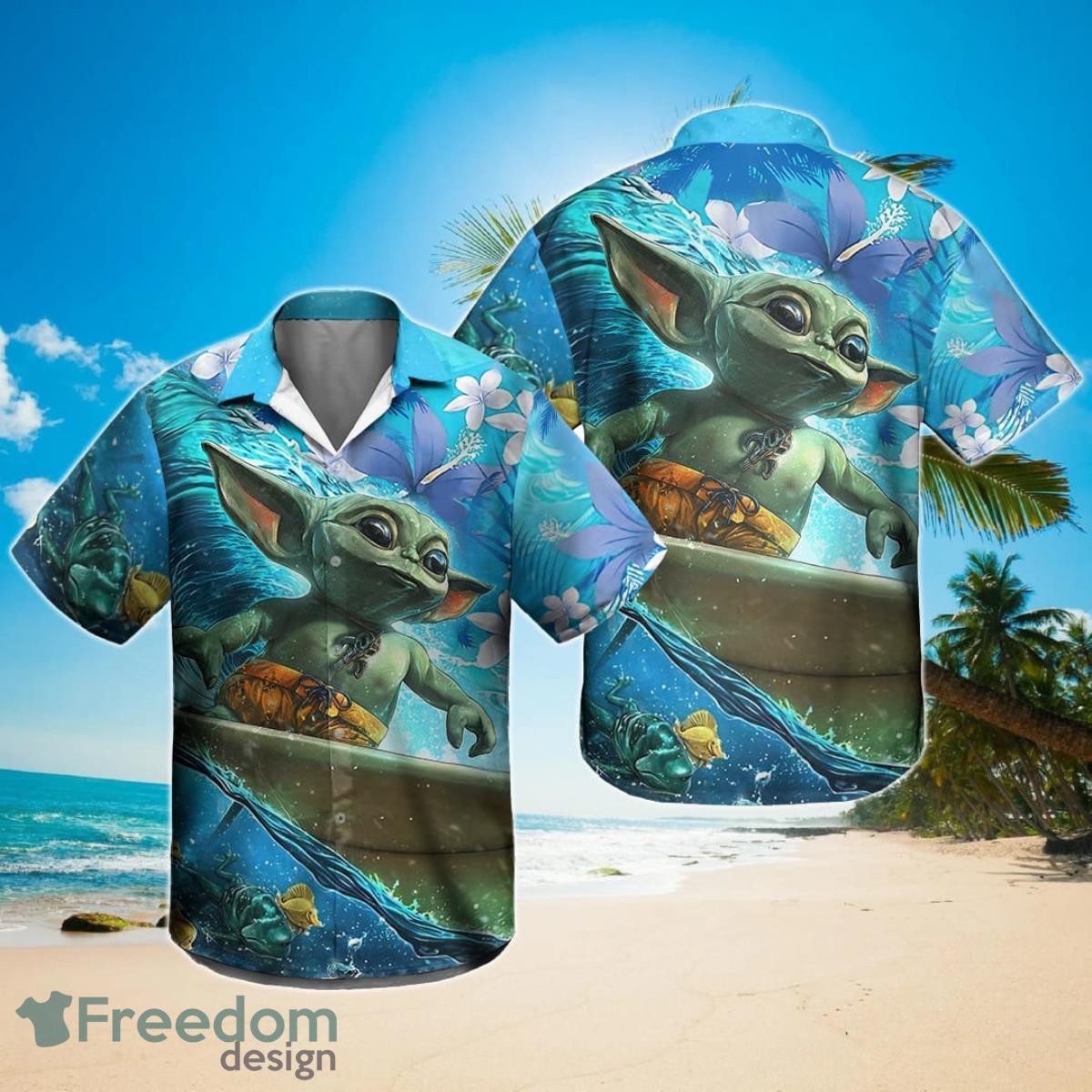 Baby Yoda Aloha Disney Summer Hawaiian Shirt Product Photo 1