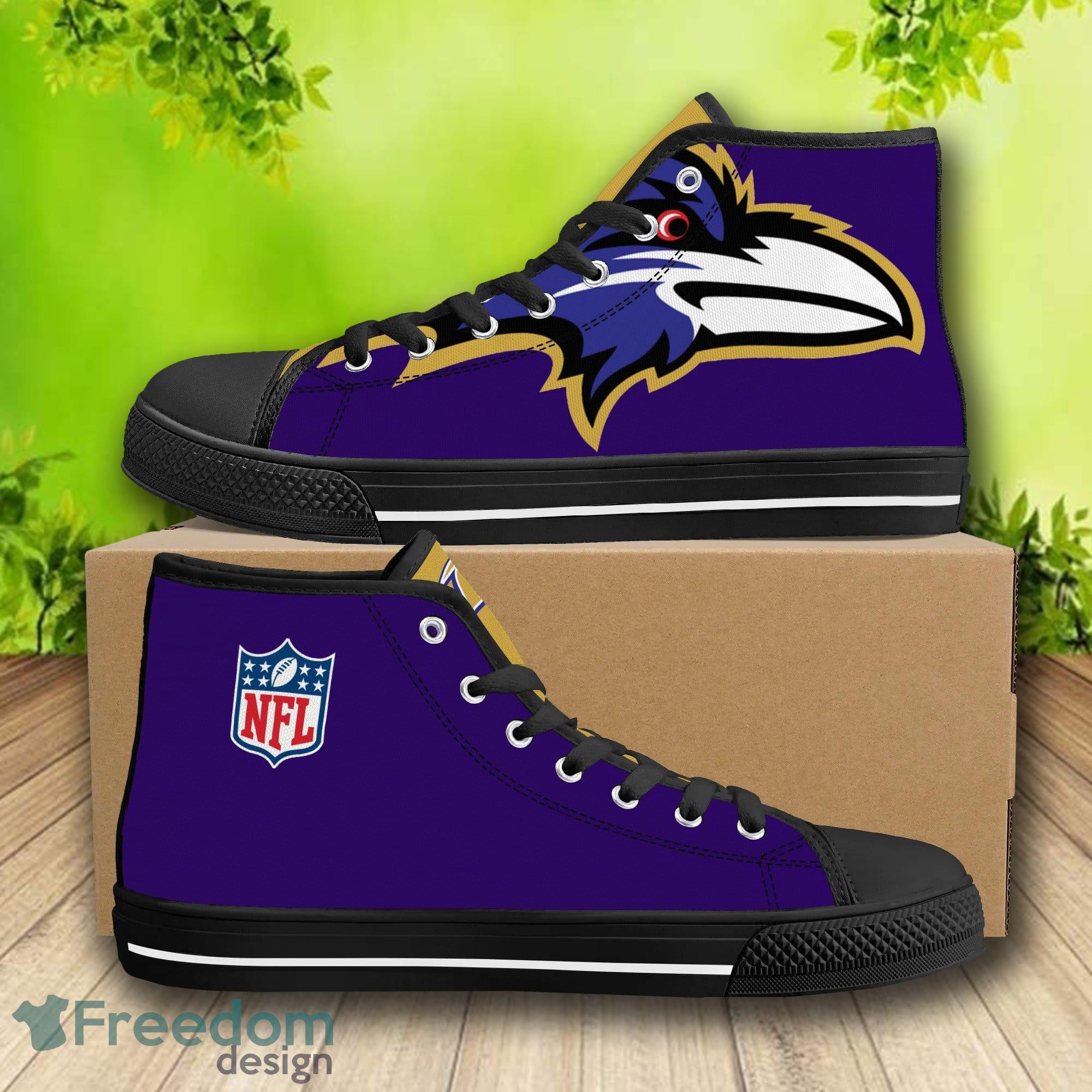 Baltimore Ravens high top canvas shoes, couple, Men And Women