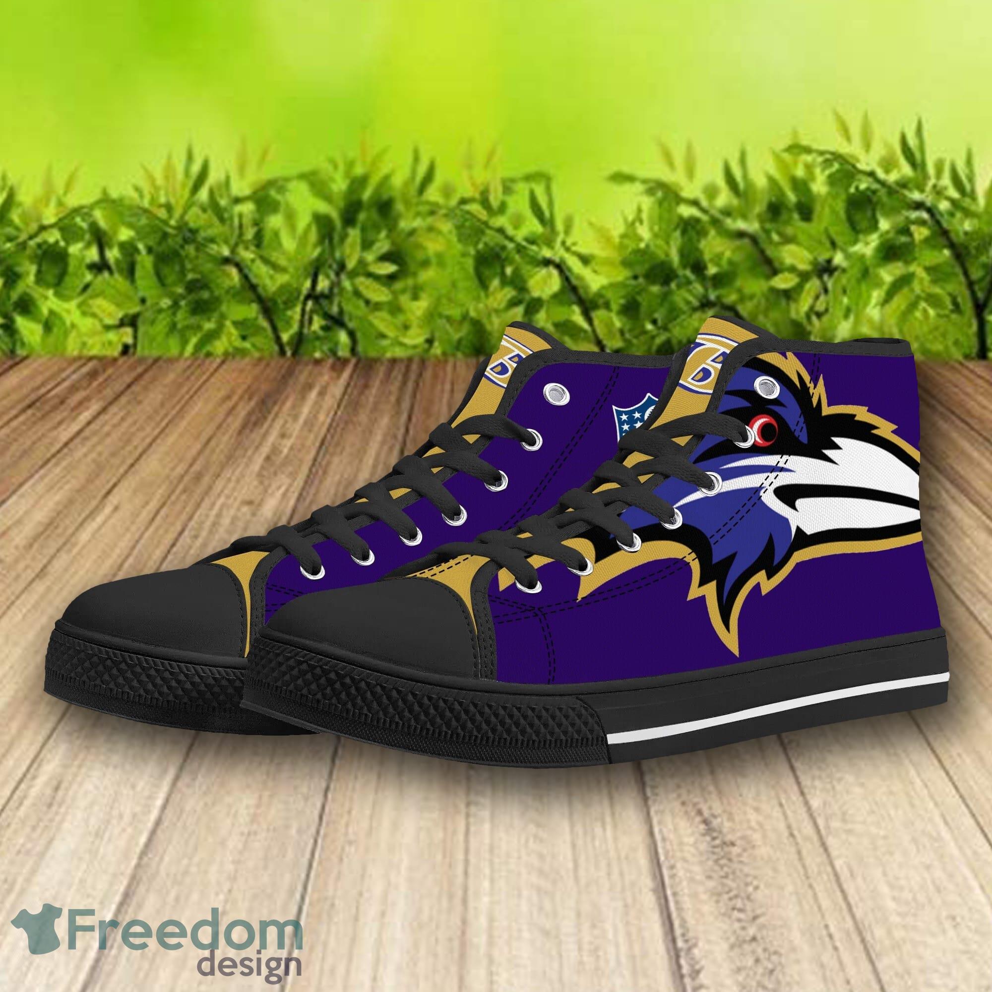 Baltimore Ravens high top canvas shoes, couple, Men And Women gifts For  Fans - Freedomdesign