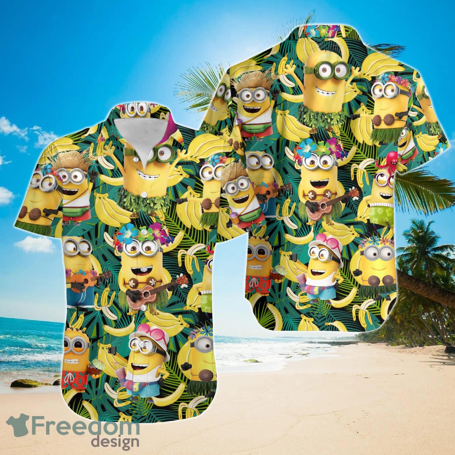 Bananas Minions Hawaiian Shirt 3D Animation Printed For Men And Women Product Photo 1