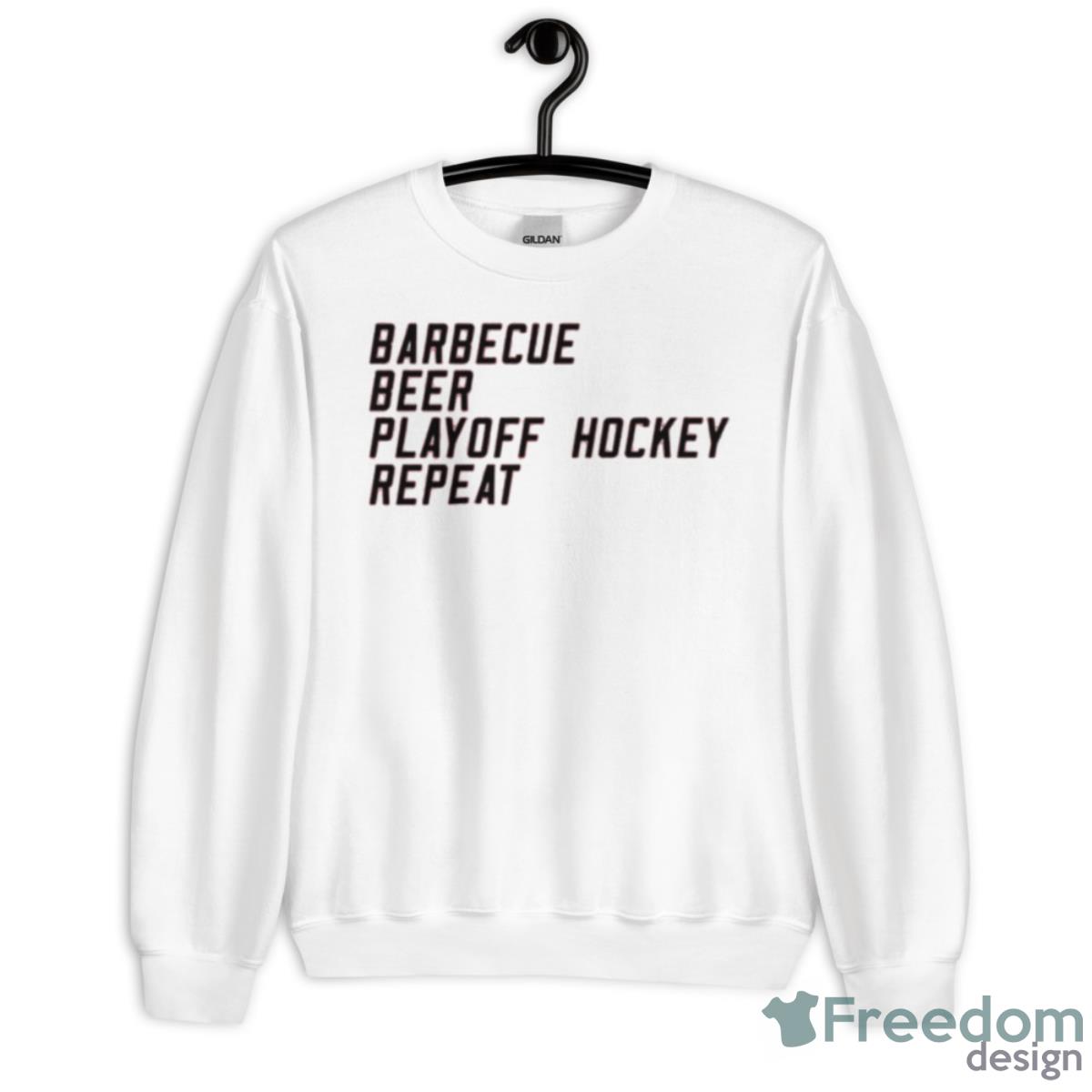 Barbecue Bear Playoff Hockey Repeat Carolina Hurricanes Hockey Shirt - Unisex Heavy Blend Crewneck Sweatshirt