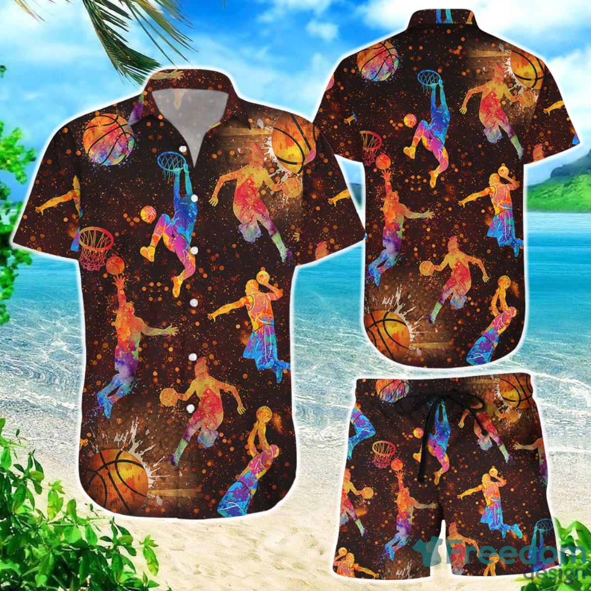 Basketball Hawaiian Shirt Basketball Watercolor Colorful Gifts For Basketball Lovers Product Photo 1