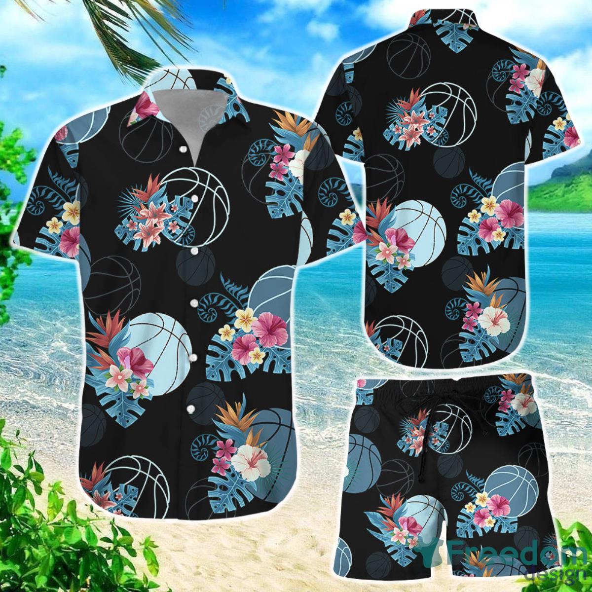 Basketball Shirt Basketball Tropical Pattern Hawaiian Shirt Basketball Gift Ideas For Guys Product Photo 1