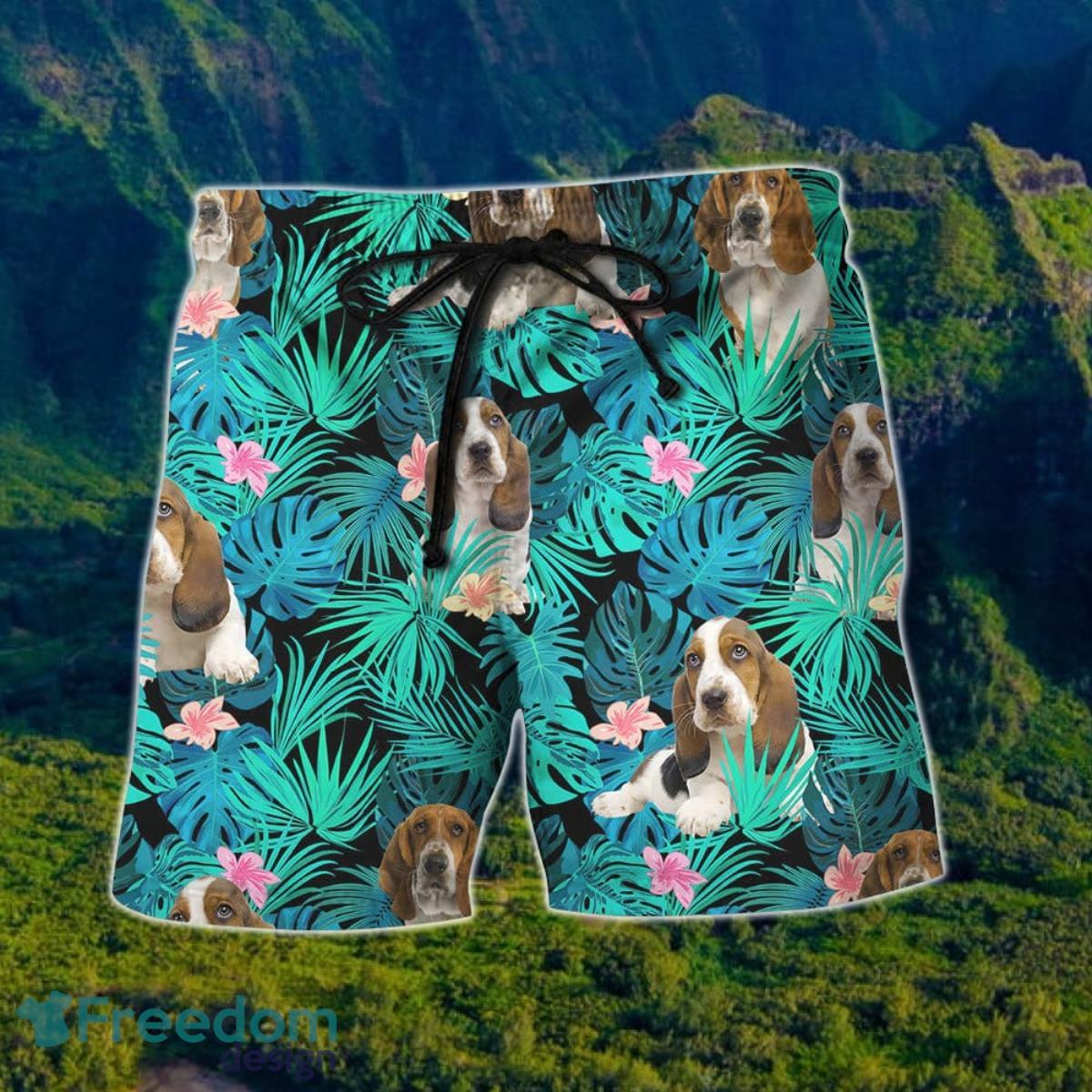 Basset Hound Hawaiian Shirt And Short For Men And Women Product Photo 2