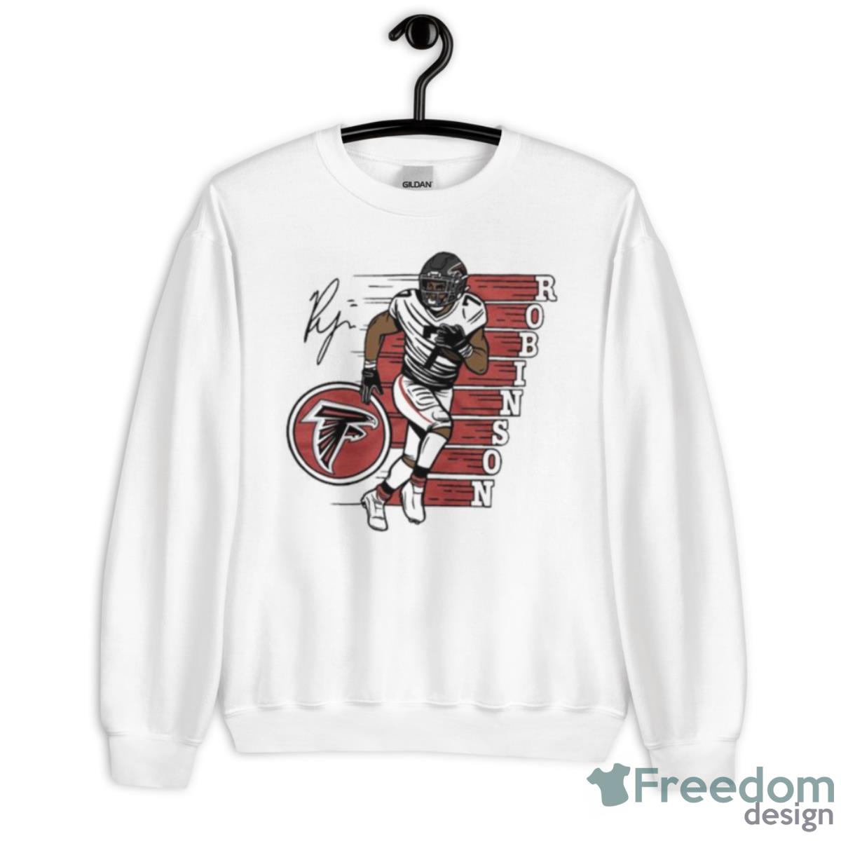 Bijan Robinson Atlanta Falcons 2023 NFL Draft First Round Pick Caricature Shirt - Unisex Heavy Blend Crewneck Sweatshirt