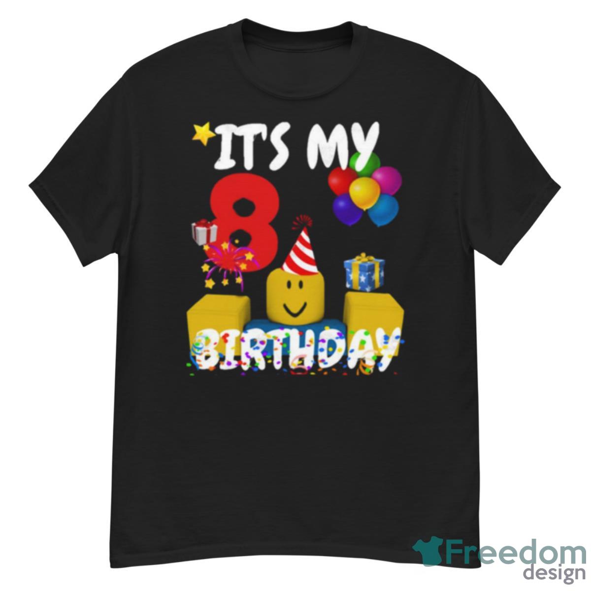 Birthday Boy It’s My 8th Birthday Fun 8 Years Old Gift Roblox Noob Shirt - G500 Men’s Classic T-Shirt