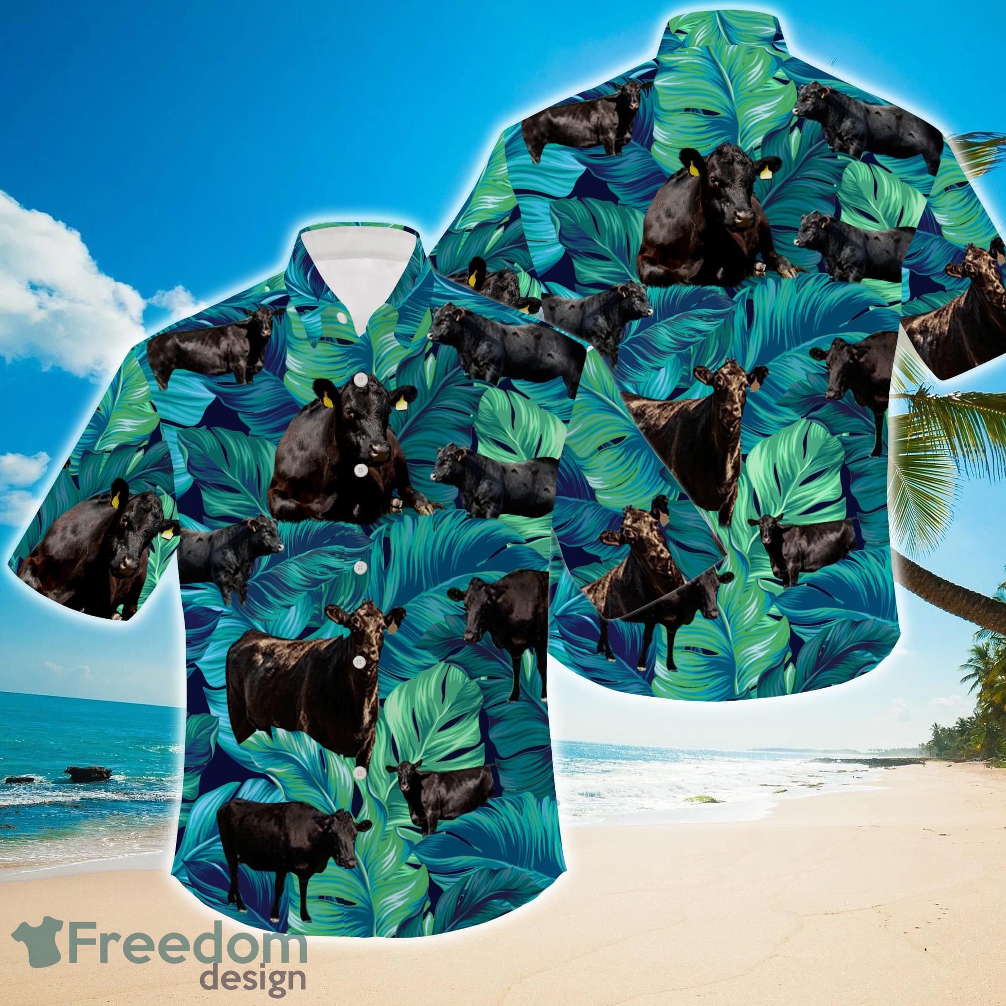 Black Angus Cow Cattle Hawaiian Shirt Product Photo 1