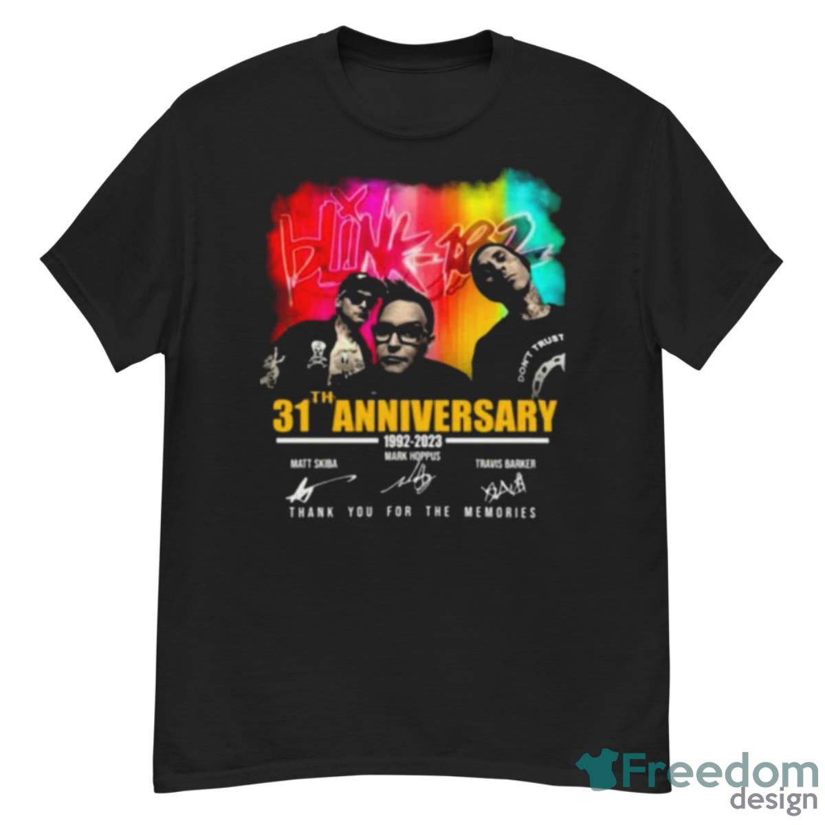 Blink 182 31th Anniversary 1992 – 2023 Thank You For The Memories Signatures Shirt - G500 Men’s Classic T-Shirt