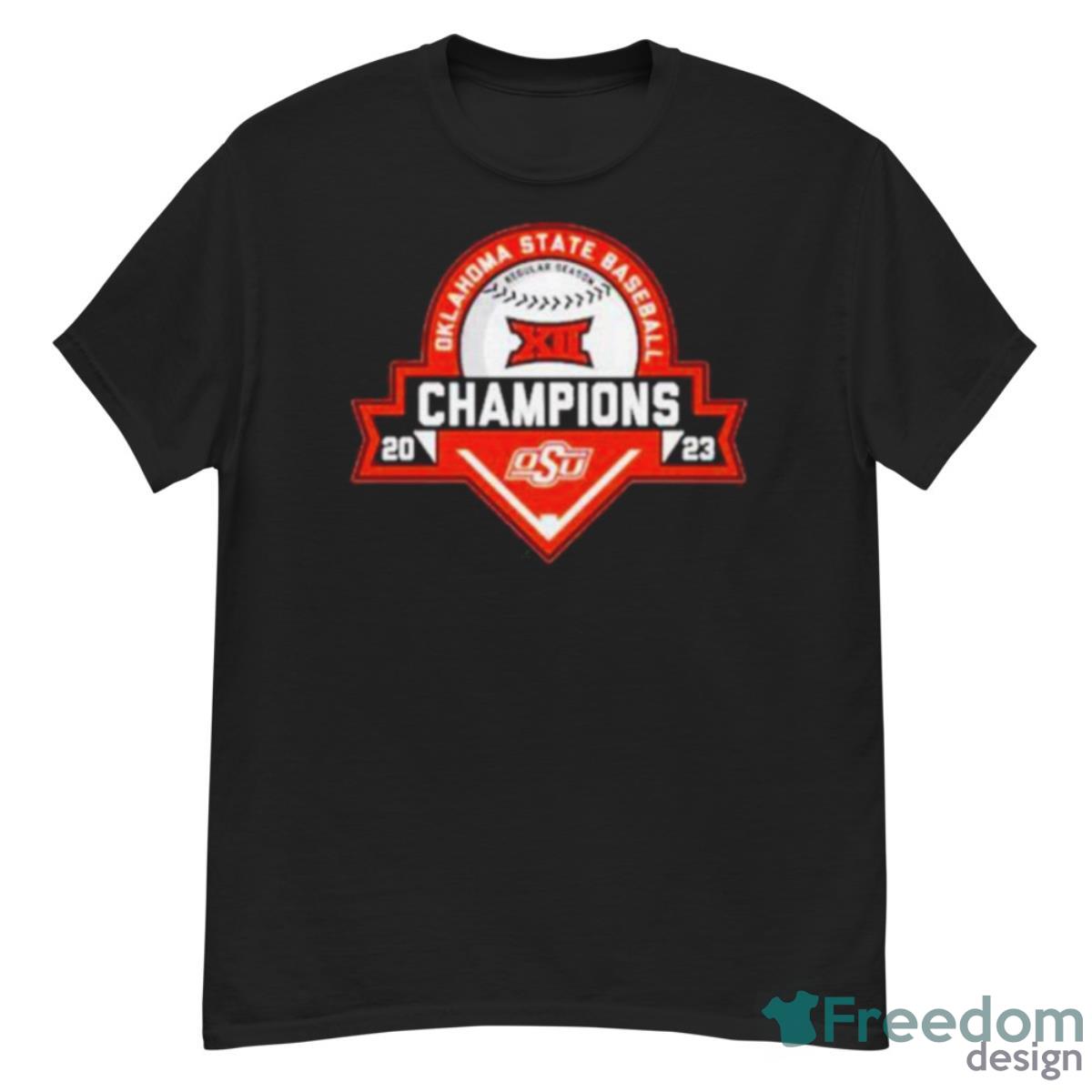 Blue 84 Orange Oklahoma State Cowboys 2023 Big 12 Baseball Regular Season Champions T Shirt - G500 Men’s Classic T-Shirt