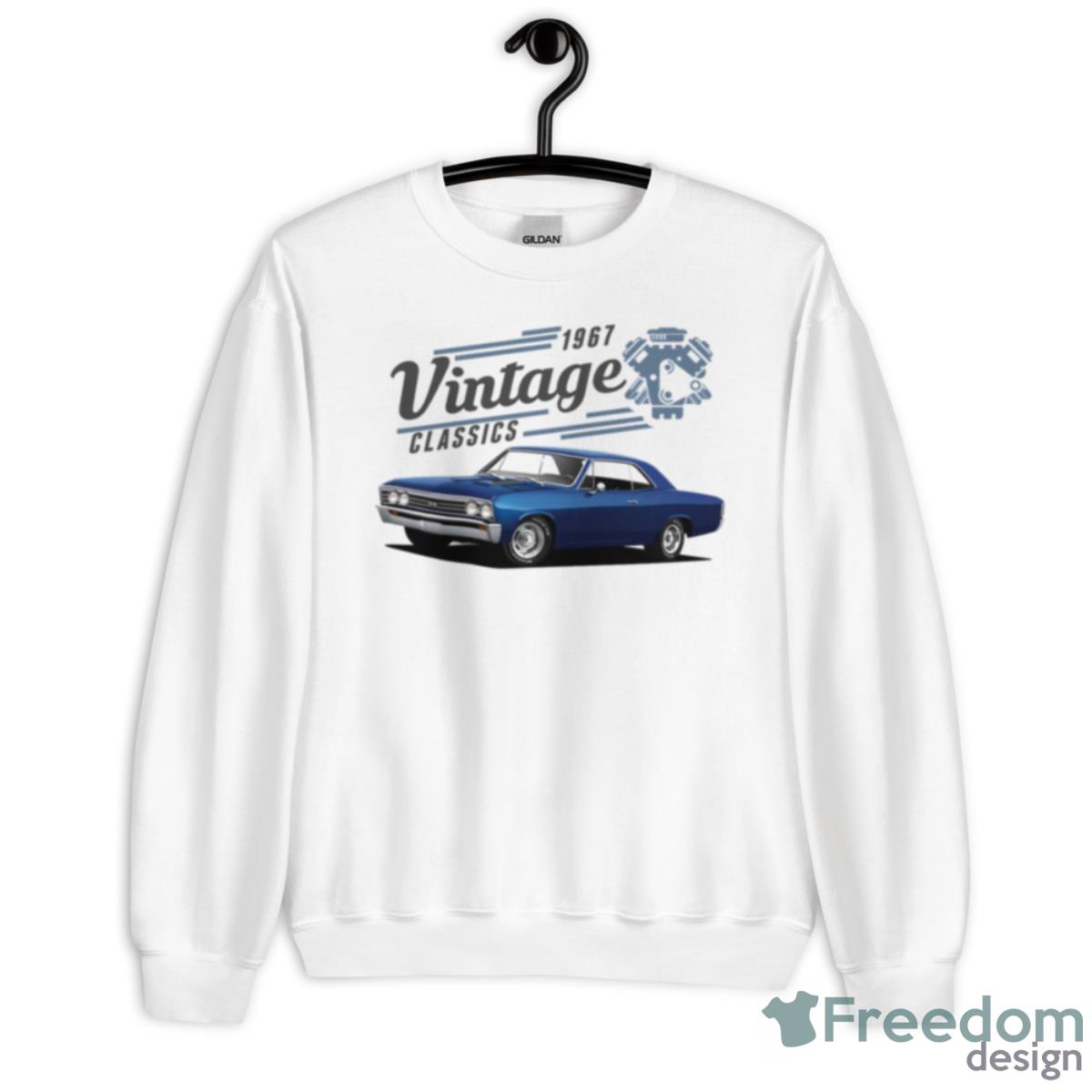 Blue Chevelle Car 1967 Vintage Classic Shirt - Unisex Heavy Blend Crewneck Sweatshirt