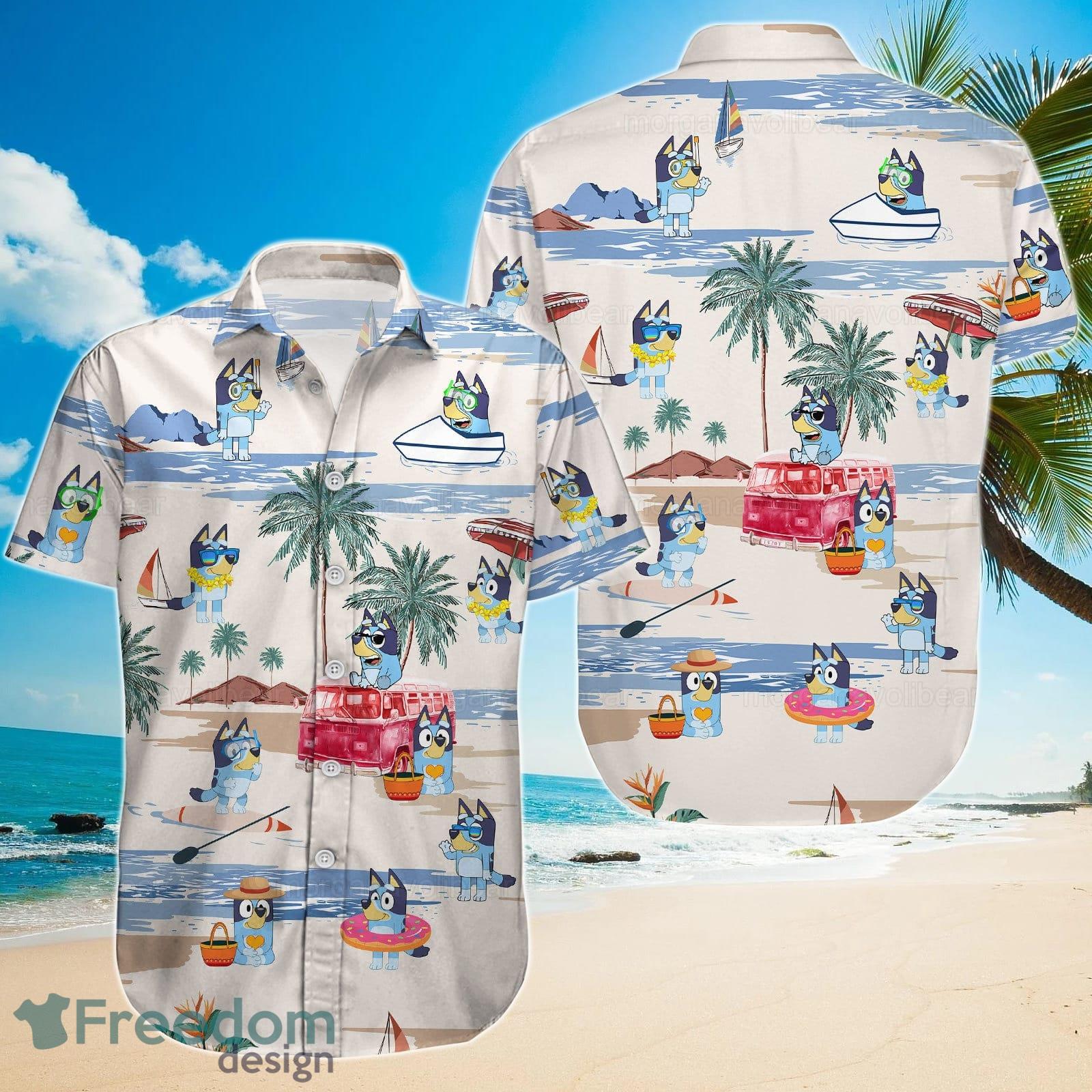 BlueyDad Hawaiian Shirt And Short For Men And Women Product Photo 2