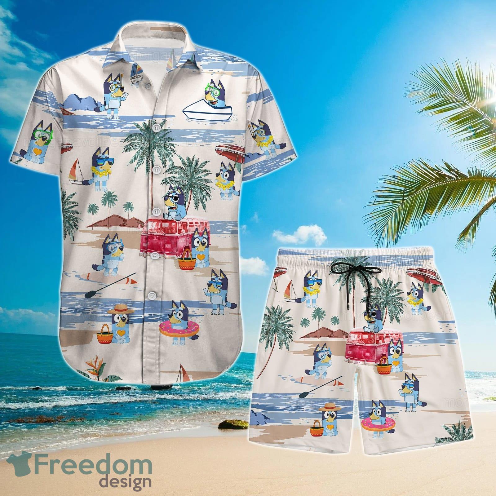 BlueyDad Hawaiian Shirt And Short For Men And Women Product Photo 1