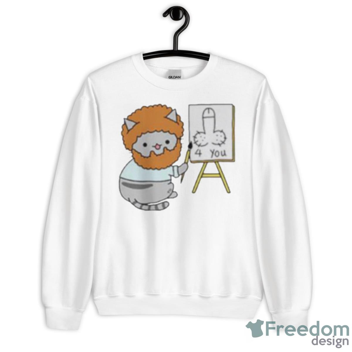 Bob Ross Cat Shirt - Unisex Heavy Blend Crewneck Sweatshirt