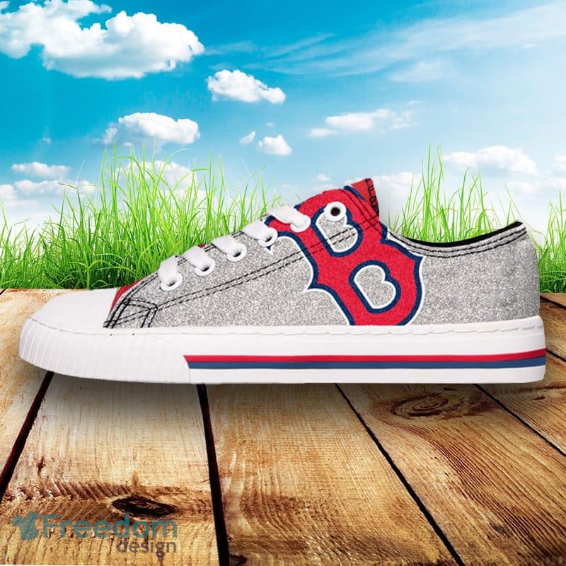 Boston Red Sox MLB Men And Women Glitter Low Top Canvas Shoes For Fans -  Freedomdesign