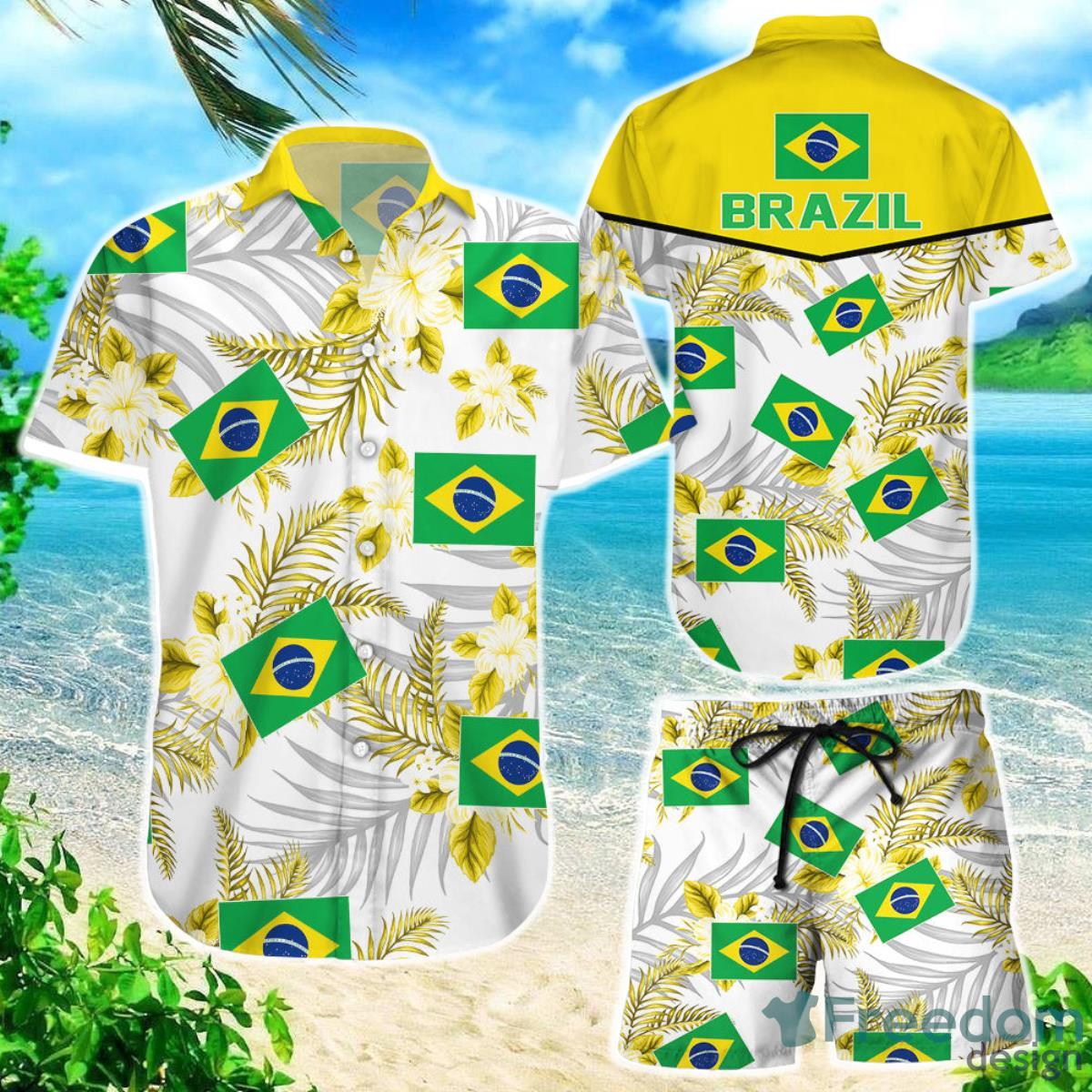 Brazil National Soccer Winter World Cup 3D Hawaiian Shirt Product Photo 1