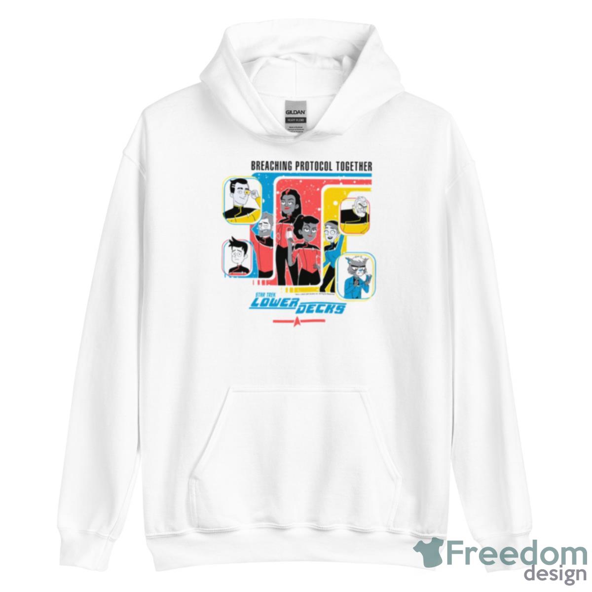 Breaching Protocol Together Star Trek Lower Decks Shirt image Breaching Protocol Together Star Trek Lower Decks Shirt - Unisex Heavy Blend Hooded Sweatshirt
